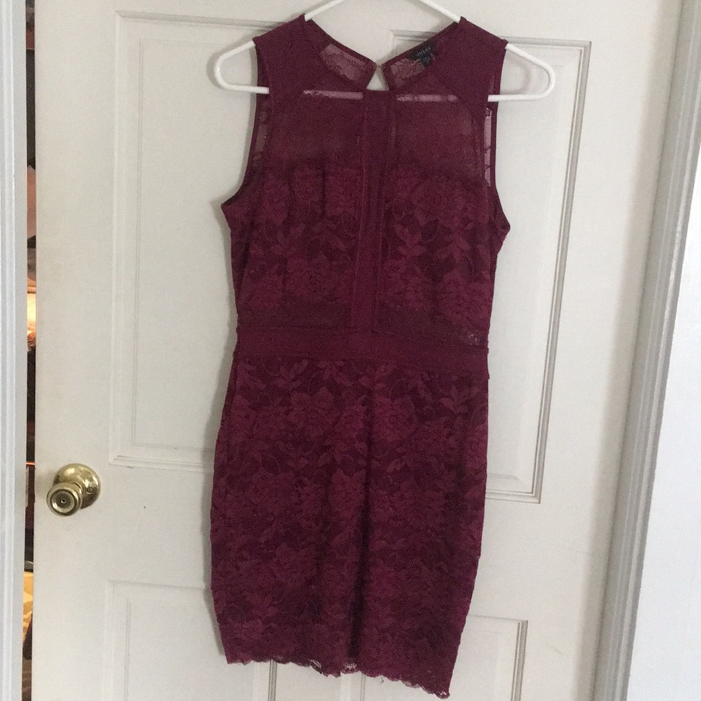 Burgundy lace dress by Guess